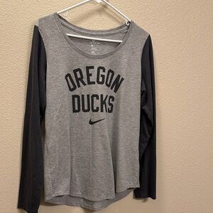 Nike Oregon Ducks Gray and Black Long Sleeve Tee